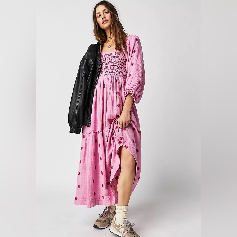 Free people Dahlia Embroidered Maxi Dress